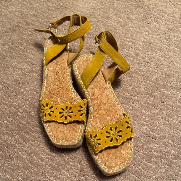 Crown Vintage Shoes - Crown Vintage Mustard Floral Sandals